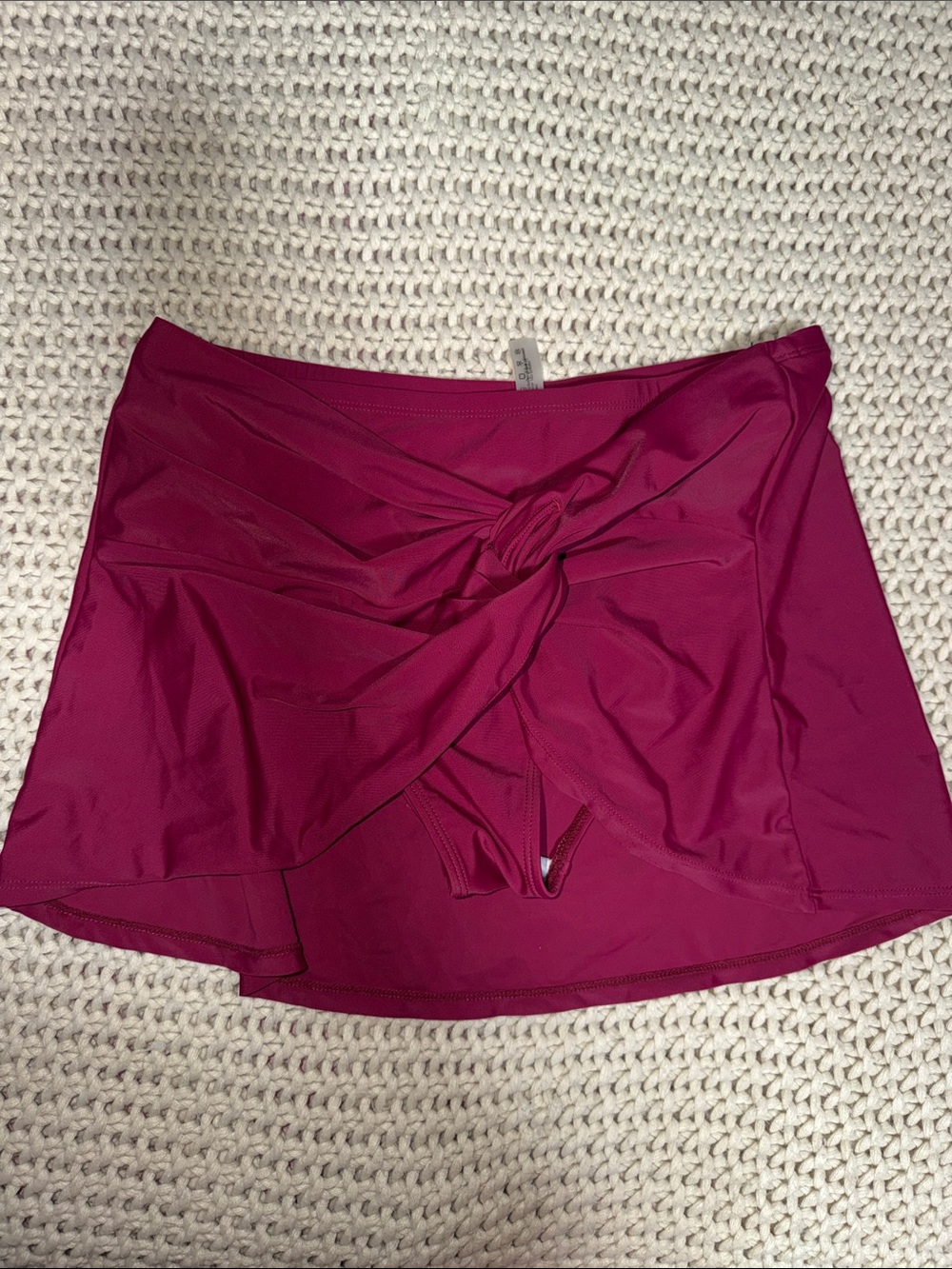 Zaful Twist-Front Swim Skirt in Berry